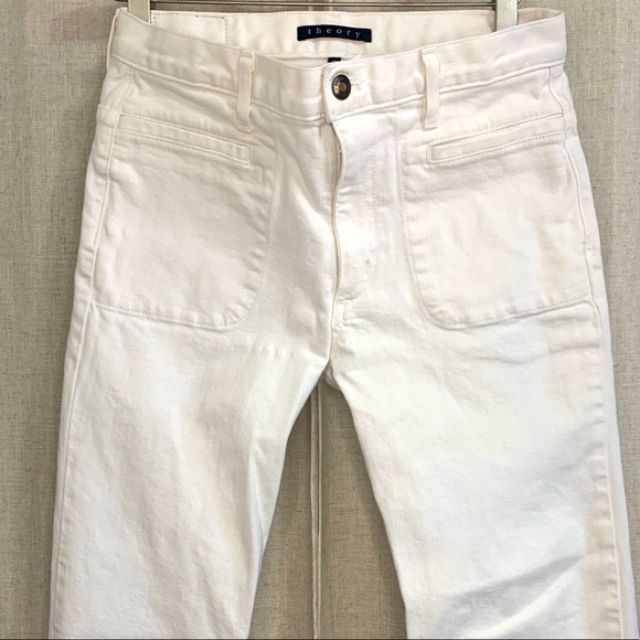 THEORY Leonata Flare Leg Jeans in White Wash - Picture 4 of 7
